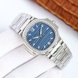 montre pour homme Nautilus Womens Watch PP7118 montres mécaniques automatiques Montre pour femme 32,2 mm 56 cristaux Compatible avec les produits de comptoir Miroir saphir
