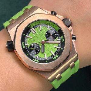 Montre pour hommes mouvement à Quartz montres 42mm montre-bracelet lumineuse saphir étanche bracelet en caoutchouc Design Montre de Luxe