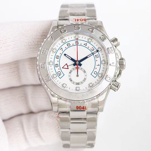 Montre homme RLX Master gris cadran blanc lunette en céramique modèle de luxe montre mécanique 44mm mouvement automatique bracelet en acier 904L montre de plongée