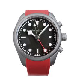 Herenhorloge Roestvrij staal Automatisch uurwerk Mechanisch Rood Blauw Bezel Zwarte wijzerplaat Schroefkroon Stevige gesp Horloges 40 mm