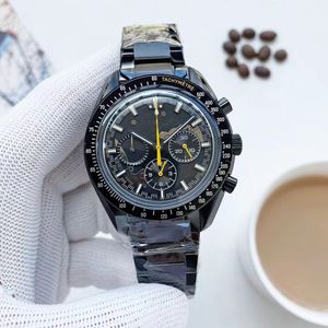 Reloj de lujo para hombre, relojes VK de acero inoxidable, esfera multicolor, reloj cronógrafo negro de 44 mm, relojes de moda clásicos