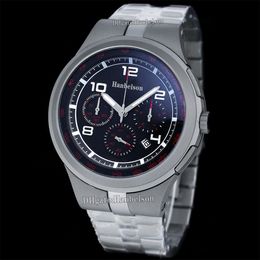 Montre pour hommes, aspect titane, mouvement à quartz japonais, chronomètre, 44mm, chronographe, gris