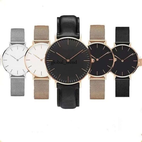 Reloj para hombre nuevo reloj de pulsera nueva de 40 mm para mujer wa dial de lujo hombres d w y relojes para mujeres segundos independientes estuche de acero reloj de cuero de calidad de pulsera 749 689