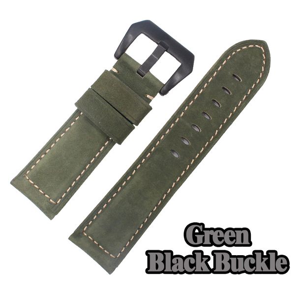 Banda de reloj para hombres para Panerai Pam Luminor Becerro accesorios de cuero de cuero helado con correa impermeable de acero inoxidable Hebilla 574