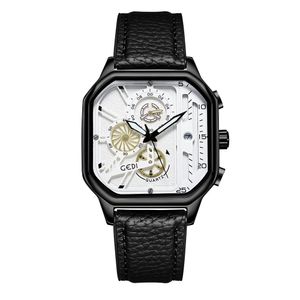 Montres pour hommes montres de haute qualité design de luxe étanche quartz-batterie Square business 43mm montre