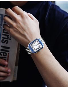 Montre pour hommes montres de haute qualité montre carrée romaine de luxe montre à quartz étanche qui brille dans le noir