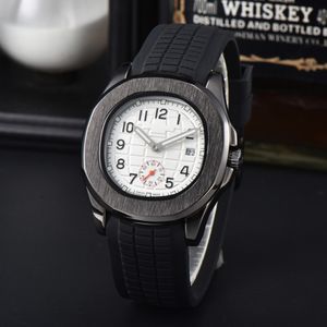 Herenhorloge Dameshorloge Designer 40 mm quartz horloge met logo PA Luxe horloge met doos en saffier Galss horloges Hoge kwaliteit rubberen band