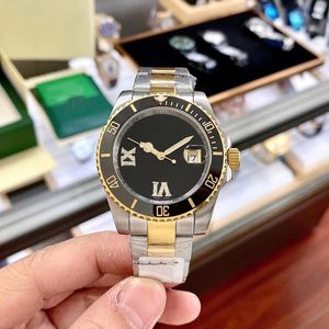 Herenhorloges 40 mm Luxe keramische bezel Men roestvrijstalen riem glijdende clasp automatisch mechanisch horloge 2813 Beweging Waterdichte polshorloge Lumineuze saffier