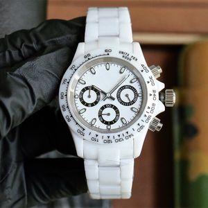 Mens horloges 43 mm Sapphire Glass Quartz Movement Polshorge Polychrome polshorloges Fashion Sports Watch keramische band