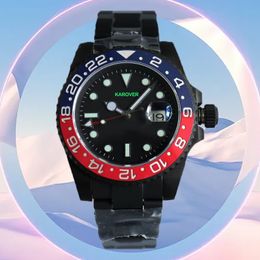 Montres pour hommes Ceramics mécaniques Automatique Watch 40 mm Classement de glissement en acier inoxydable complet SAPPHIRE SAPPHIRE LUMINENT ALL BLACK Montre de Relojes