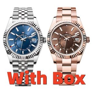 Heren Watch Luxury horloge Designer horloges Hight Quality Top Sky roestvrij staal Luminous waterdichte kalender polshorloge met doos Automatische machines nauwkeurigheid