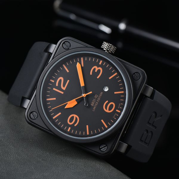 Relojes para hombres Model Sport Store de goma Mirador mecánico Relojes Automáticos Bell Luxury Multifunción Motor de reloj de acero inoxidable Ross Ross Square Watch