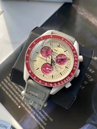 Mens horloges Business Bioceramic Watches Running Stopwatch Cool Waterdichte polshorloges Kalender Quartz Fashion Watch