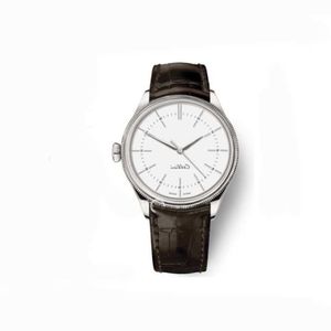 Herenhorloges Cellini 50505-serie Zilver mechanisch horloge Bruin lederen band Witte wijzerplaat automatische herenhorloges Mannelijke Watch204J