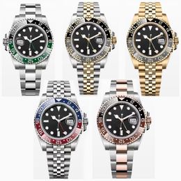 Montres Homme Montre Designer GMT Work 2813 Mécanique Automatique 40MM Cadran Vert Bordure Céramique Or Bracelet Acier Inoxydable Boucle Déployante Montre ROLEJ Montre