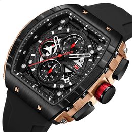 Heren Horloges Mode Sport Quartz Horloge Voor Mannen Luxe Topmerk Waterdichte Horloges Zwarte Siliconen Band Relogio Masculino 240131