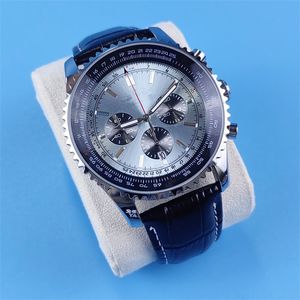 Montres pour hommes bleu glace navitimer orologio di lusso durable bracelet en cuir marron noir montres simples montres de mode d'affaires formel grand cadran dh010 C23