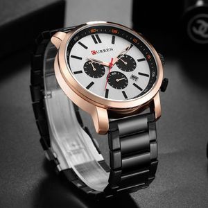 Menties Mens Luxury Brand en acier en acier montre un quartz analogique montres Horloge Curren Cloron de sport de mode masculin RE274W