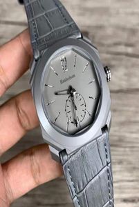 Montres pour hommes Oconal Grey Face Casual Titanium Case Quartz Mouvement Sobile en cuir 41 mm montres de bracelet Montre de Luxe4400608