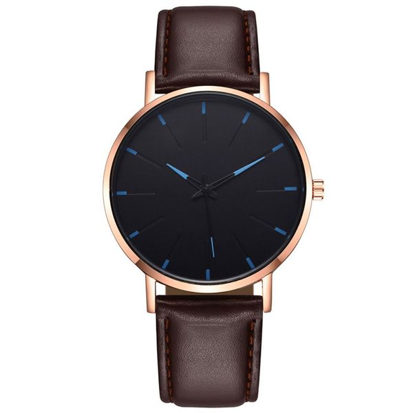 Relojes para hombre Cuarzo Hombres Casual Dial Correa de cuero Montre De Luxe Reloj Color4 Reloj de pulsera