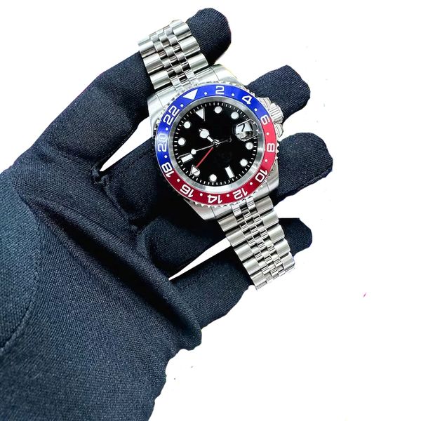 relojes para hombres RELOJ Hombre 40 mm Pepsi GMT Sub Style Diver 8215 Movimiento Mira diseñador de alta calidad Montre Luxury AAA Mecánico Automático Men relojes