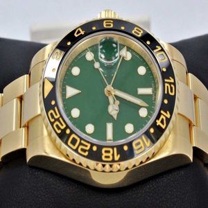 Relojes para hombre Movimiento Rolx Envío limpio 116713 Oro amarillo de 18 quilates y acero Cerámica Bisel libre Automático Mecánico Casual Verde Relojes deportivos para hombres XUCAC