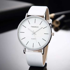 Heren horloges eenvoudige stijl wit lederen vrouwen modehorloge minimalistische dames casual polshorloge vrouwelijke quartz klok reloj mujer 2021