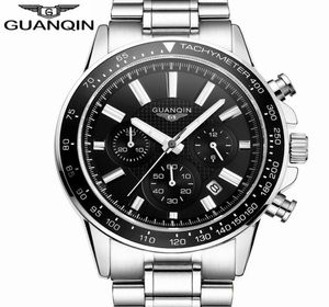 Mentiers pour hommes Top Brand Luxury Guanqin Hommes Fashion Business Chronograph Clock Male Sport en acier inoxydable Quartz étanche Watch7455345