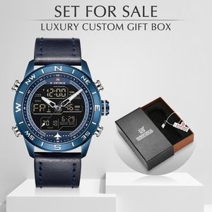 Mens kijkt naar topmerk naviforce mode sport horloge heren waterdichte kwarts klok militaire polshorloge met box set te koop
