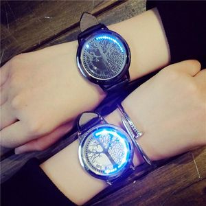 Mens Horloges Top Creatieve Persoonlijkheid Minimalistisch Leer Waterdichte LED Quartz Polshorloge Mannelijke Klok Horloges