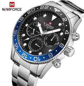 Montres pour hommes Top Luxury Brand Naviforce Fashion Sports imperméable 24 heures Horloge Horaire Hommes en acier complet Business Wristwatch2593589