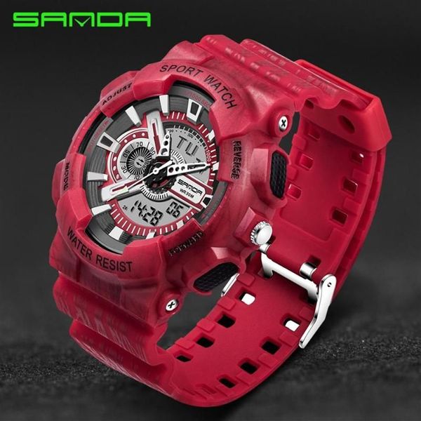 Montres hommes Top SANDA montre numérique G Style militaire Sport hommes LED Quartz montre numérique Reloj Hombre montres-bracelets 203q