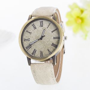 Herenhorloges Waterdicht polshorloge 40 mm Vintage denim stof rond Casual horloges Geschenken Montre De Luxe