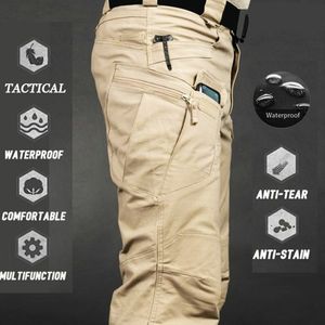 Pantalon Cargo imperméable pour hommes pantalon élastique à poches multiples pour hommes pantalon de jogging extérieur pantalon tactique grande taille hommes