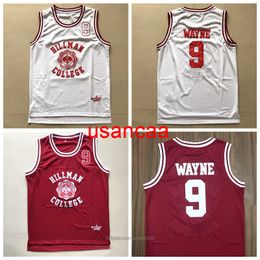 Mens Wayne 9 College Theatre Basketball Jersey All genaaide film Jerseys Red White Size S-2XL