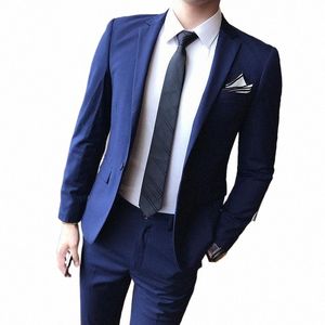 Costumes de mariage pour hommes Ensemble de smoking Slim Fit Costumes pour hommes Marque Blazer Masculino Costume Ukraine Marié Costumes de bal formels Veste + Pantalon i64U #