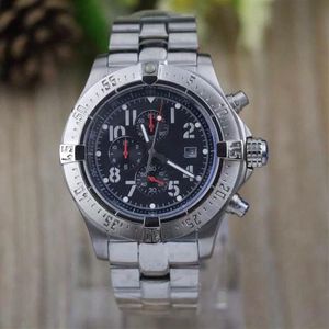 Montre à Quartz pour hommes, blanc, Date, loup de mer, en acier inoxydable, chronographe de Sport, ceinture en caoutchouc, montre-bracelet de plongée, 280B