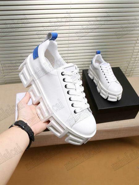 Designer Chaussures à lacets pour hommes Greca Labyrinth Chunky Sneakers Blanc Semelle épaisse Motif clé grecque Chaussures décontractées Bout rond Baskets à plateforme multicolores