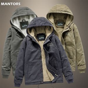 Heren Winter Jacket Parkas Coat Katoenkap mannen Dikke Warm Casual Outerwear Fleece Overjas Kleding Mannelijk 4xl 220804