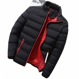 Vestes d'hiver pour hommes Fi coupe-vent décontracté col montant manteau thermique vêtements d'extérieur surdimensionnés veste de caméra extérieure vêtements masculins d40h #