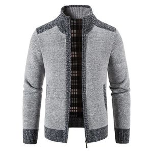 Hommes hiver pull polaire Cardigan à fermeture éclair coréen automne épais chaud Blazer manteau sport mâle pull tricot vêtements veste marron 240124