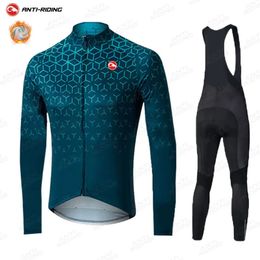 Conjunto de Jersey de Ciclismo de lana térmica de invierno para hombre, Ropa de Ciclismo de montaña, Ropa de Ciclismo, bicicleta de carreras 240119