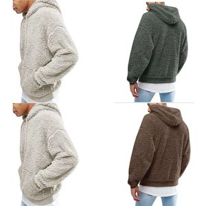 Suéter grueso y cálido de invierno para hombre, sudaderas con capucha de lana de gran tamaño, jersey para hombre, ropa de calle firme, Tops2024