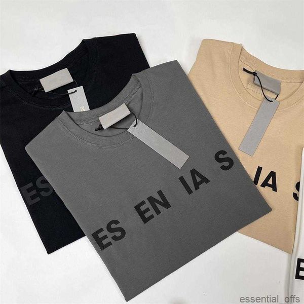 Camisetas para mujer para hombre y polo Hilo doble Tridimensional Gel de sílice Carta Tendencia Suelta High Street Marca Ess Pareja Camisa de manga corta Top