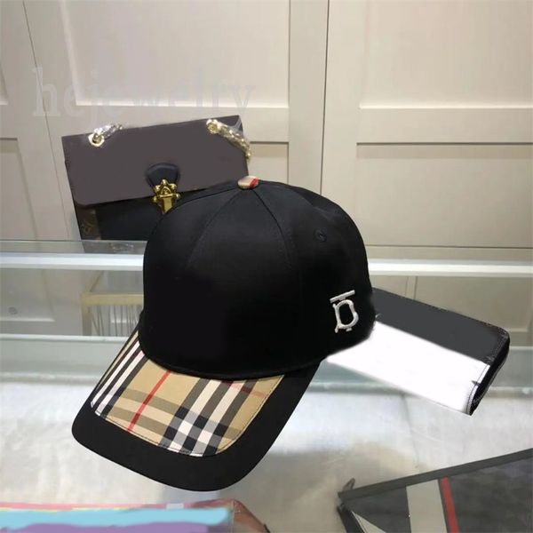 Gorra de béisbol para mujer para hombre Sombrero de diseñador de lujo con ala curva portátil b cappello patrón a cuadros al aire libre a prueba de sol para caminar para mujer sombrero de camionero negro de moda PJ048 C23