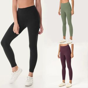 Taille haute couleur unie femmes pantalons de survêtement pantalons de Yoga vêtements de sport Leggings élastique Fitness dame ensemble collants complets entraînement