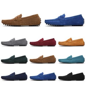 Hommes Femmes Casual Chaussures En Cuir Semelle Souple Noir Blanc Rouge Orange Bleu Marron Confortable Baskets Extérieures 041