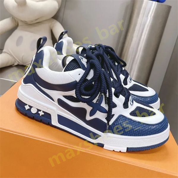 Hombres Mujeres Classic Bread Zapatos Tendencia de la tendencia oblicua de diseño floral versátiles versátiles de cuero de goma al aire libre Trainer Tenis Casual Shoe M15