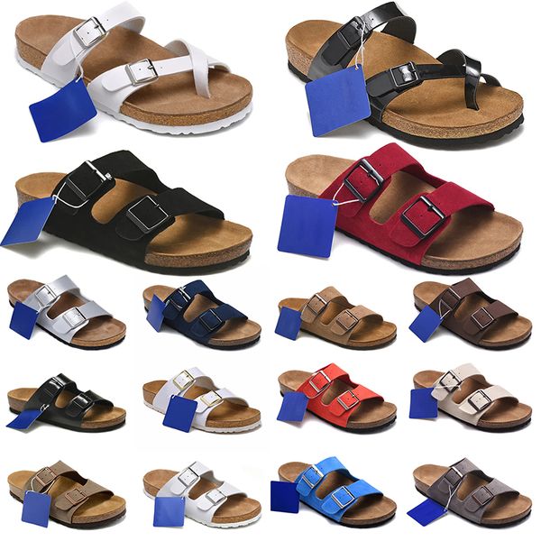 Hombres Mujeres Diseñador Marca Clásico Burkenstock Bostons Zuecos Zapatillas Plataforma Sandalias de piel de invierno Cuero Fieltro Diapositivas Hebilla Correa Flip Flop BIR Mocasines Zapatos