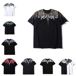 Mens femmes de haute qualité Br MB Brand de mode couleur Black and White Snake Water Drop Cracs Wing Feathers Lovers porte Flame Hip-Hop Burlons T-shirt à manches courtes